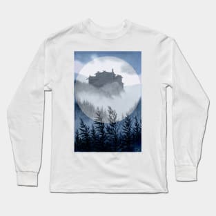 Til den Groenne Ridder (To the Green Knight) in blue and white - vintage Norwegian Fairy Tale art by Theodor Kittelsen Long Sleeve T-Shirt